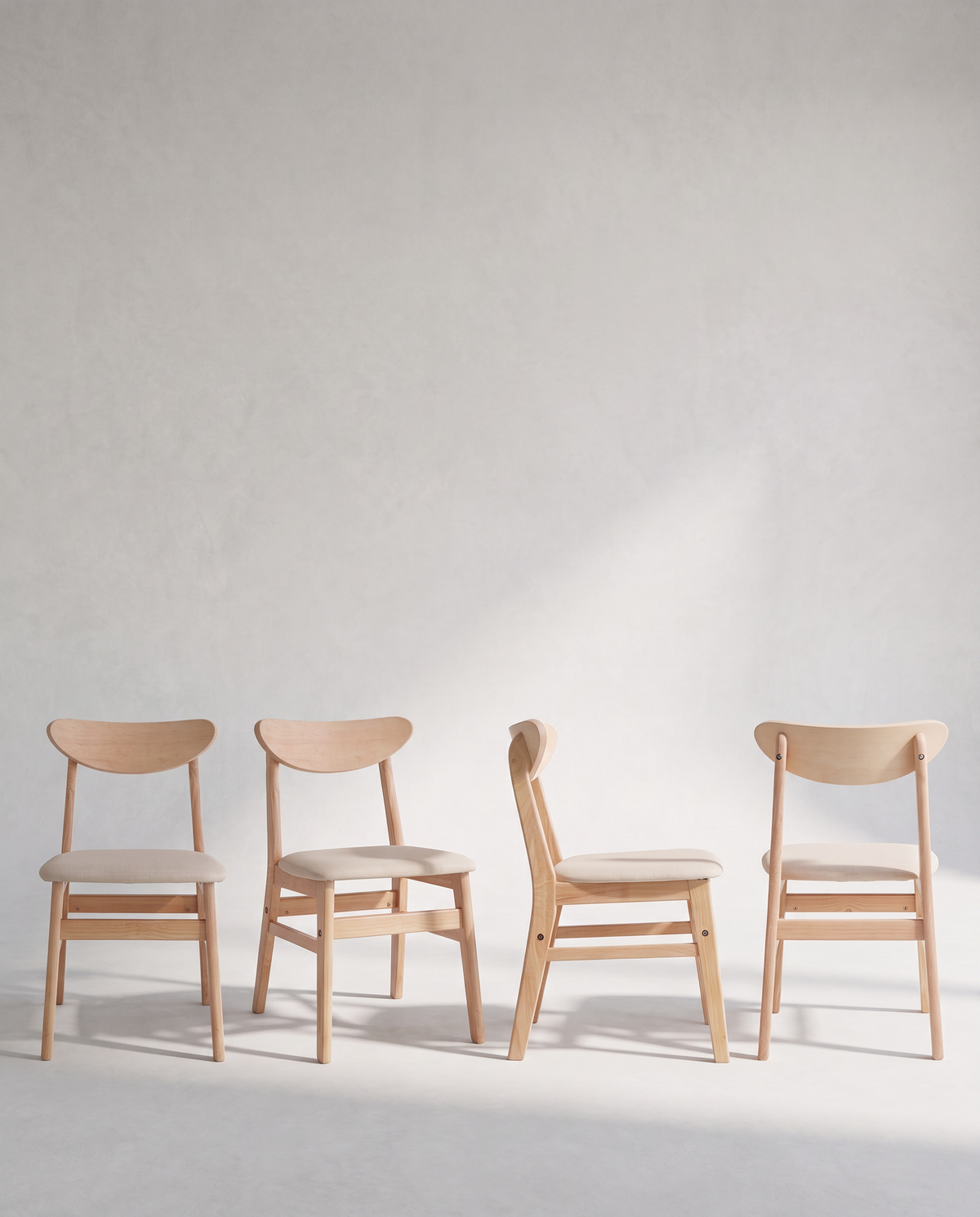 Conjunto de 2 cadeiras de sala de jantar em madeira Tanya