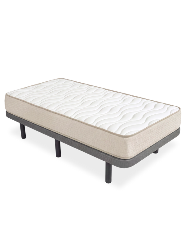 Pack poupança base estofada Dollie com colchão viscoelástico Nova plus 105x190 cm - 20 cm Altura