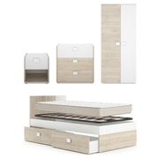 Pack poupança juvenil Quarto completo Dina com Colchão Nova 90 x 190 cm e Estrado