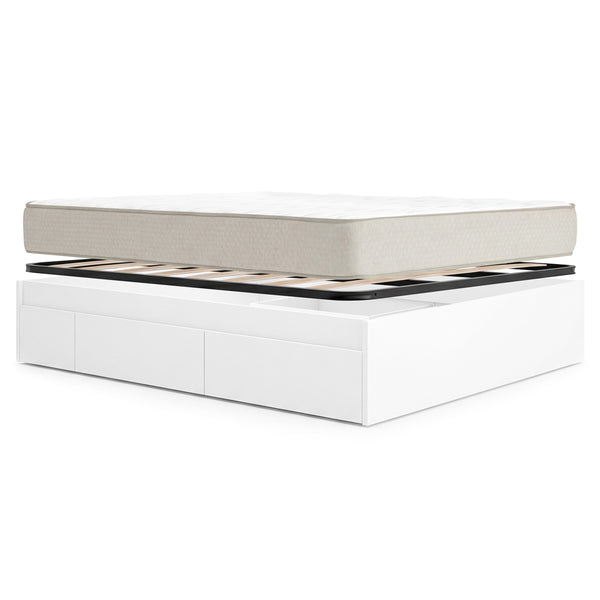 Pack poupança casamento Cama compacta Alice, Colchão viscoelástico Nova Plus e Estrado de ripas 150 x 190 cm