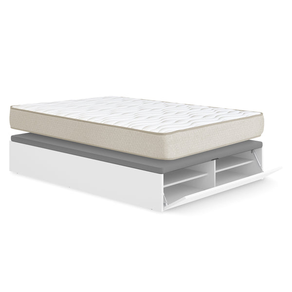Pack poupança casal Canapé com sapateira Lan e Colchão viscoelástico Nova Plus 150 x 190 cm