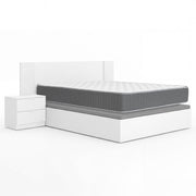Pacote de poupança Casamento Cabeceira com duas Mesinhas Len, Estrado rebatível com Colchão Aurea 150 x 190 cm