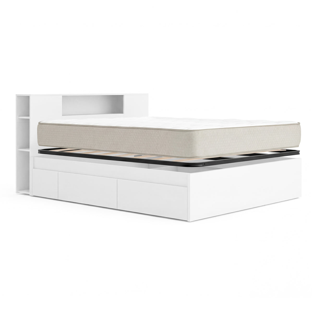 Pacote poupança Casal Cama compacta, Cabeceira Ten, Colchão viscoelástico Nova Plus e Estrado de molas 150 x 190 cm
