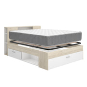 Pack poupança casamento Cama Lanka com cabeceira, Colchão Aurea e Estrado 135 x 190 cm