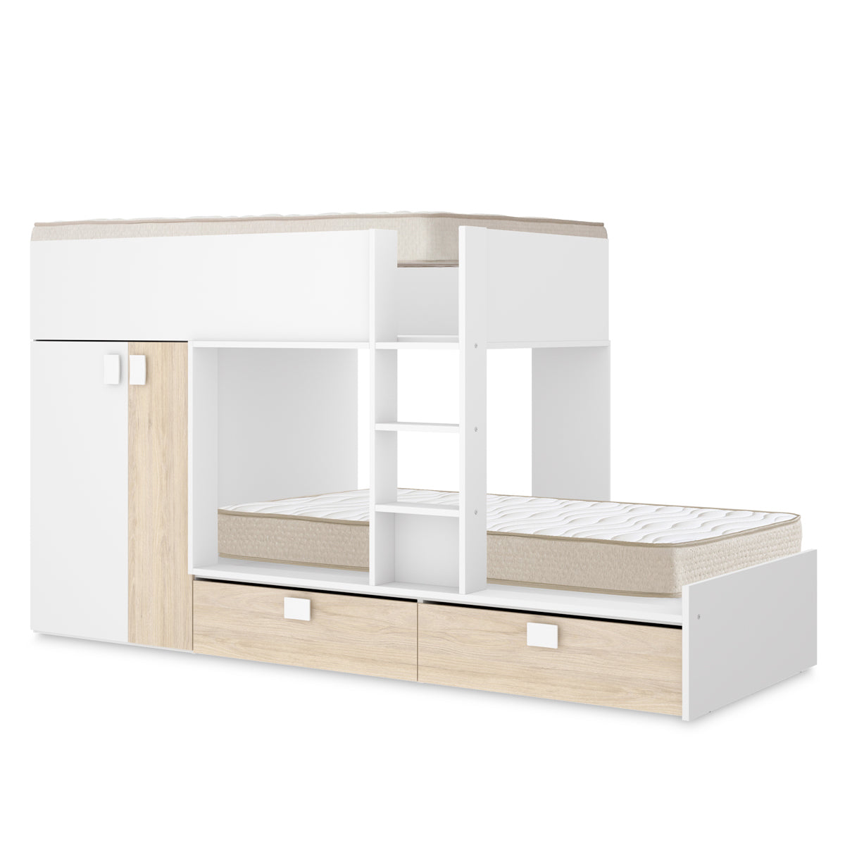Pacote de poupança juvenil Cama beliche Matt com 2 Colchões viscoelásticos Nova 90 x 190 cm