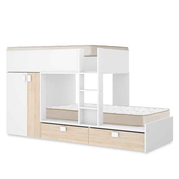 Pacote de poupança juvenil Cama beliche Matt com 2 Colchões viscoelásticos Nova 90 x 190 cm