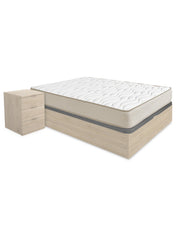 Pack de poupança para casal Canapé Nest, 2 Mesas de cabeceira e Colchão viscoelástico Nova Plus 135 x 190 cm