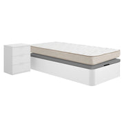 Conjunto económico juvenil Canapé Round com Colchão viscoelástico Nova 90 x 190 cm e Mesa de cabeceira Rio