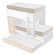Pack poupança juvenil Beliche triplo Tom com 3 Colchões viscoelásticos Nova 90 x 190 cm