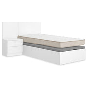Pack juvenil económico Canapé com Cabeceira e uma Mesa de Cabeceira Flow, e Colchão viscoelástico Nova de 90 x 190 cm