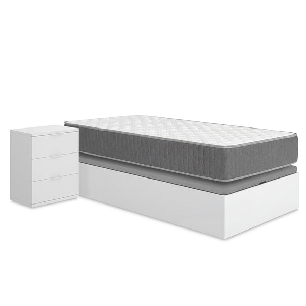 Pacote poupança juvenil Canapé Nest com Colchão Aurea 90 x 190 cm e Mesa de cabeceira Rio