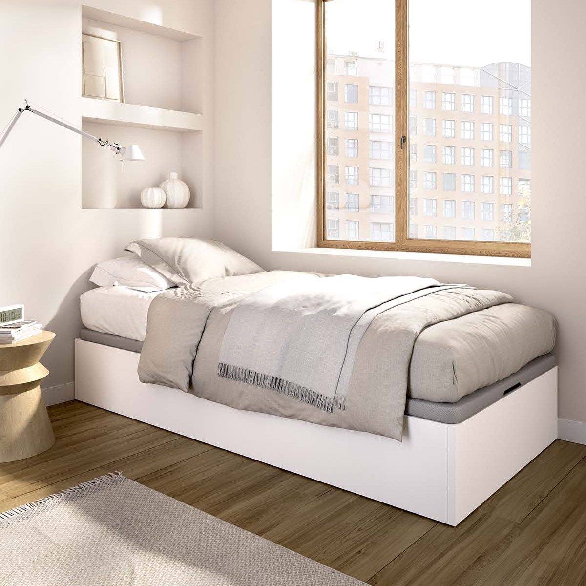 Pack poupança juvenil Sommier rebatível Nest com Colchão viscoelástico Nova 90 x 190 cm