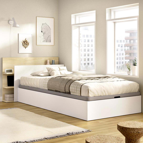 Pack poupança juvenil Estrado Elevatório com Cabeceira Tori e Colchão viscoelástico Nova 90 x 190 cm