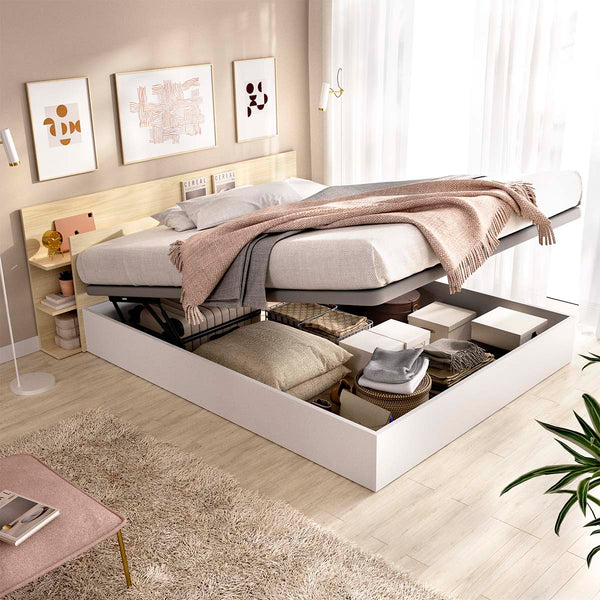 Pacote poupança Casamento Canapé, Cabeceira Tori e Colchão viscoelástico Nova Plus 150 x 190 cm
