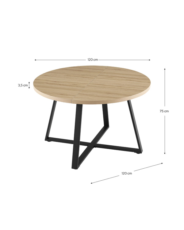 Mesa de comedor redonda Extensible Mar
