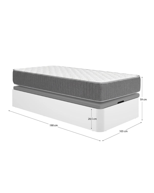 Pack poupança juvenil Canapé Round com Colchão viscoelástico e molas ensacadas Aurea 105 x 190 cm