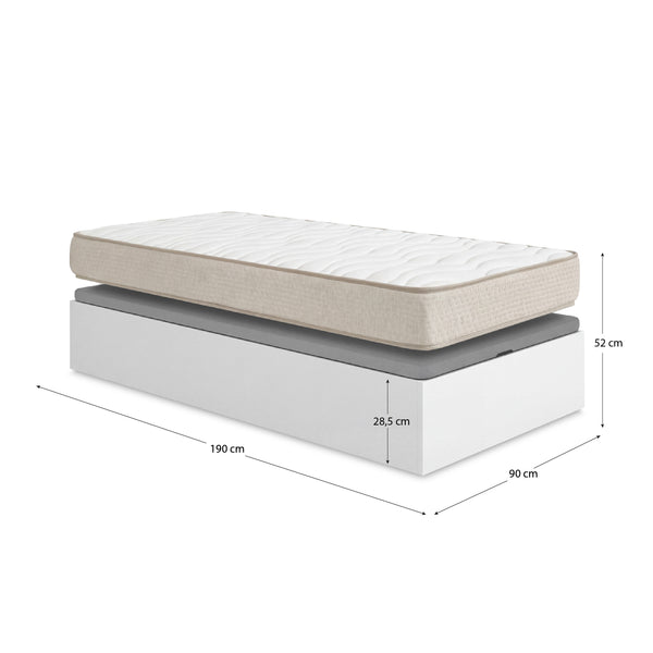 Pack económico juvenil Canapé rebatível Nest com Colchão viscoelástico Nova Plus 90 x 190 cm