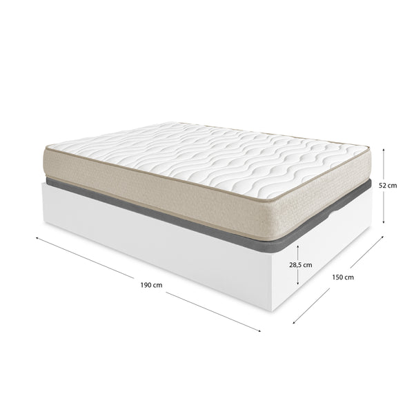 Pack de poupança para casal: Base de cama rebatível Nest com Colchão viscoelástico Nova Plus 150 x 190 cm
