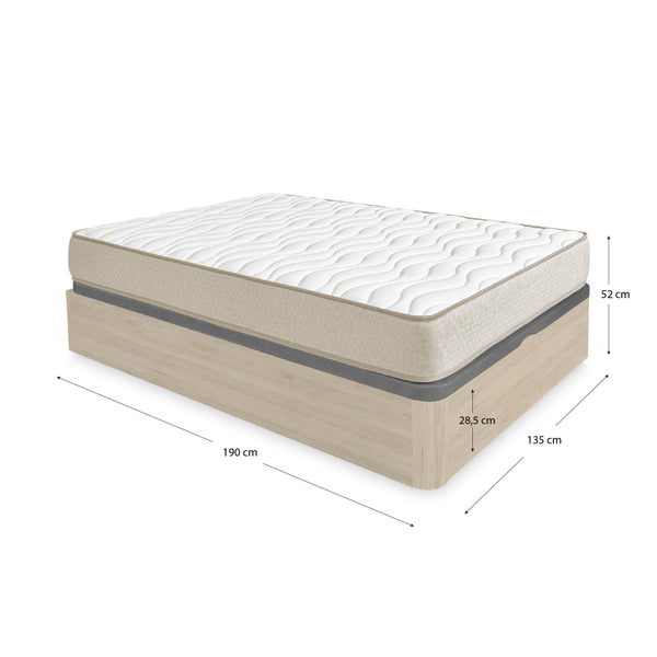 Conjunto económico de casamento Base elevatória Round com Colchão viscoelástico Nova Plus 135 x 190 cm