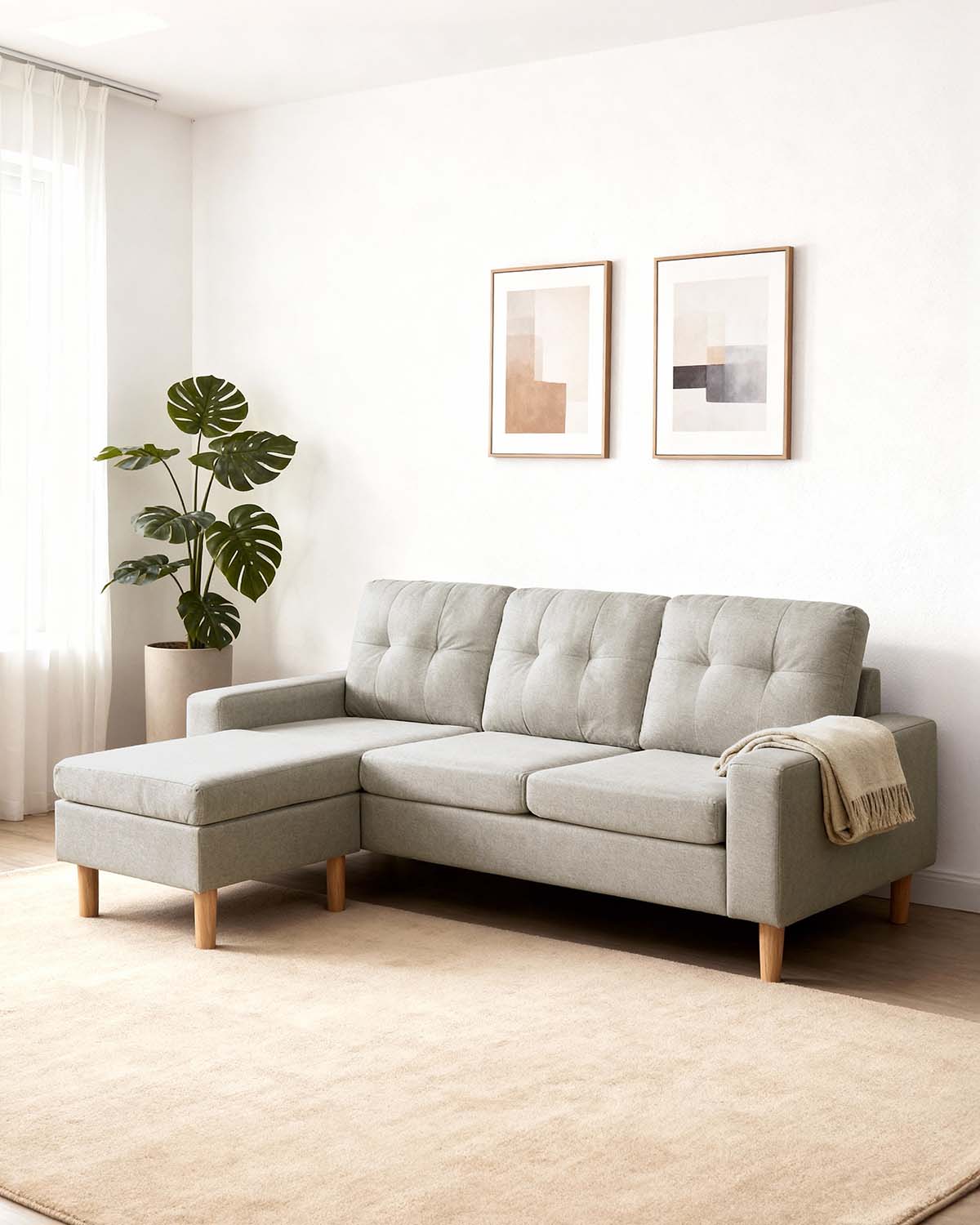 Sofá com chaise longue reversível Tabitha