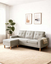 Sofá com chaise longue reversível Tabitha