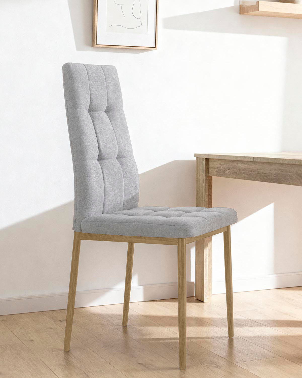Conjunto de 4 cadeiras de sala de jantar estofadas Leonor