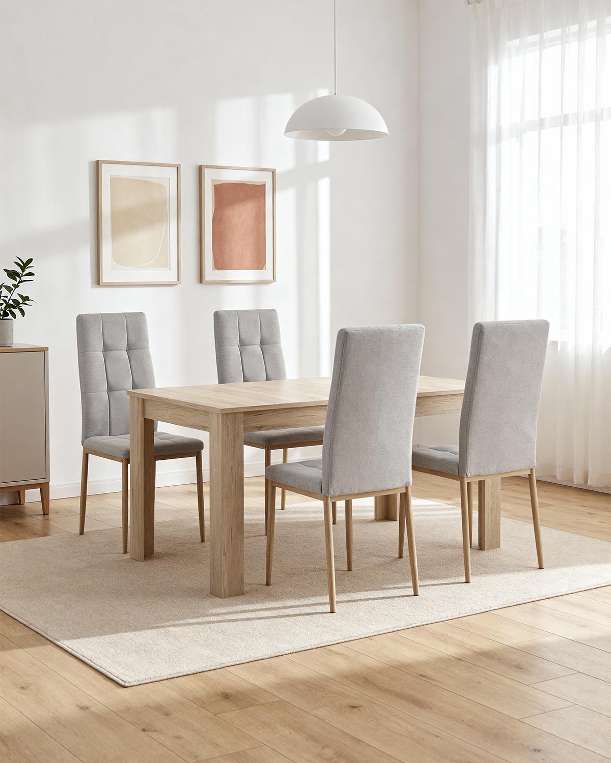 Pack de mesa extensível Dine e cadeiras Leonor