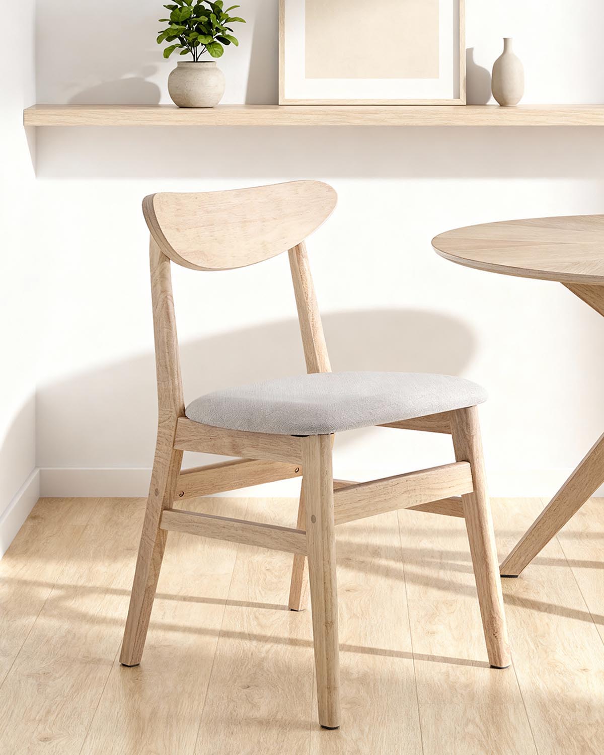 Conjunto de 2 cadeiras de sala de jantar em madeira Tanya