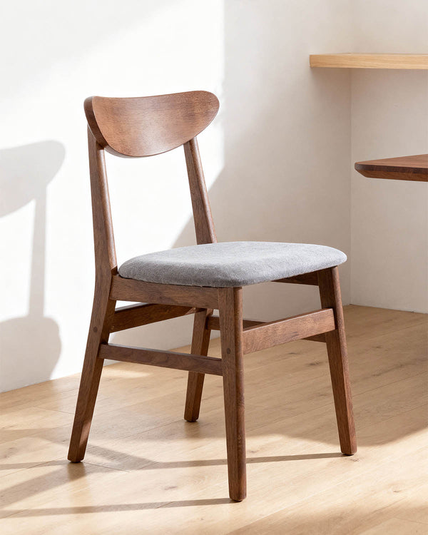 Conjunto de 2 cadeiras de sala de jantar em madeira Tanya