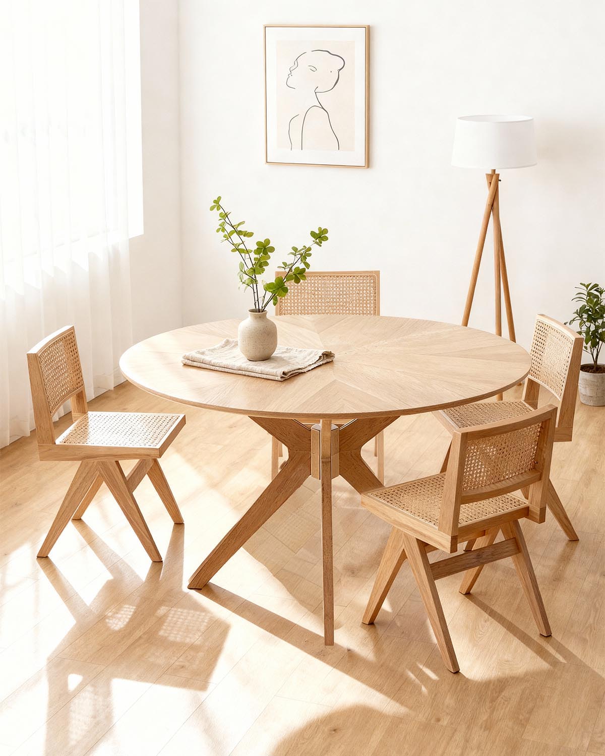 Conjunto de mesa Gina e cadeiras Alana
