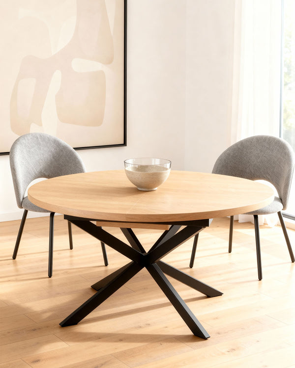 Mesa de jantar redonda extensível Elvia