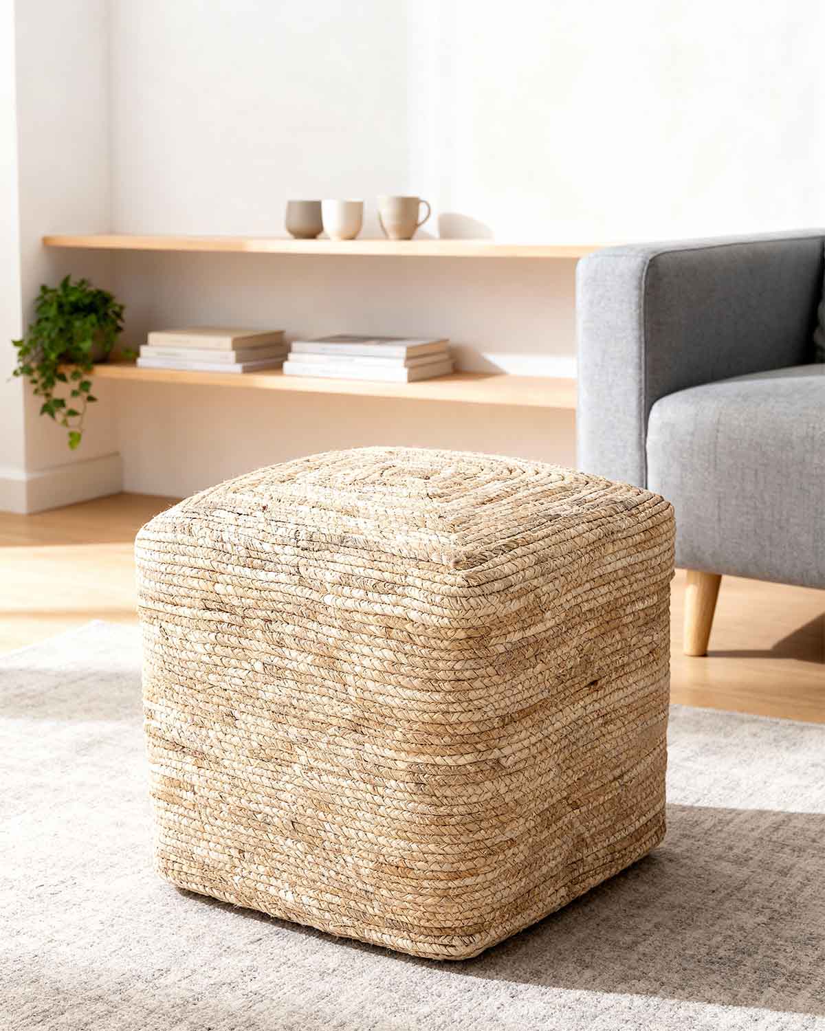 Puff em rotim natural Suzzette