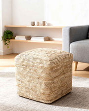 Puff em rotim natural Suzzette
