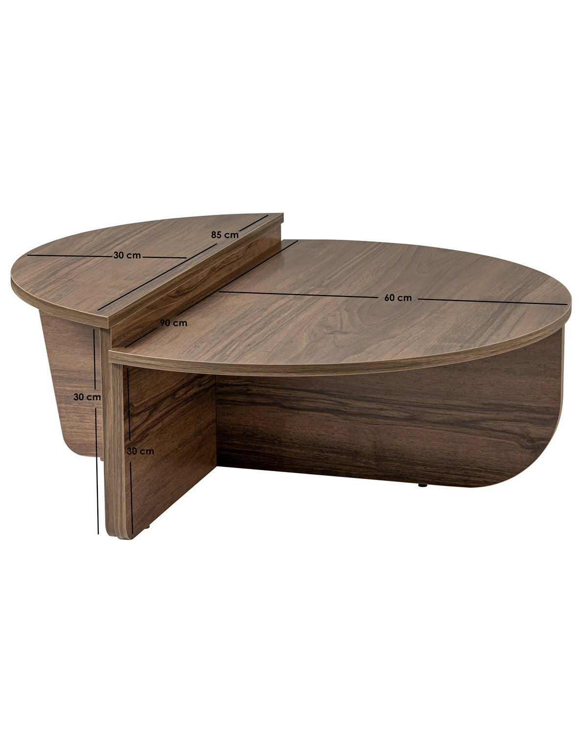 Mesa de centro redonda de duas peças Flossie