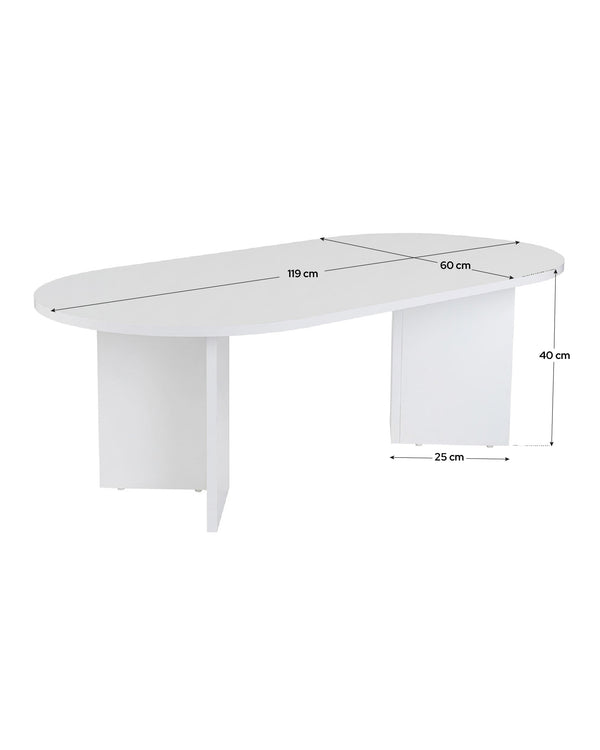 Pack de sala de estar e sala de jantar Ken, em carvalho/branco, com três peças