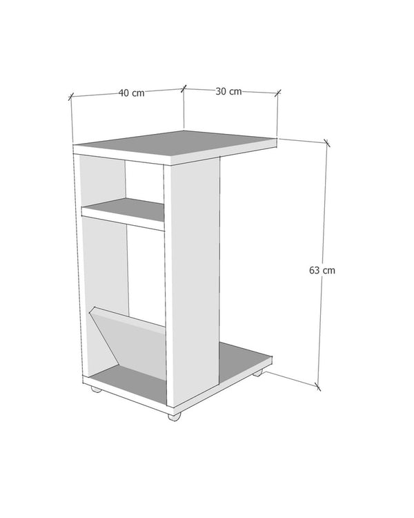 Mesa de apoio com rodas Tisha
