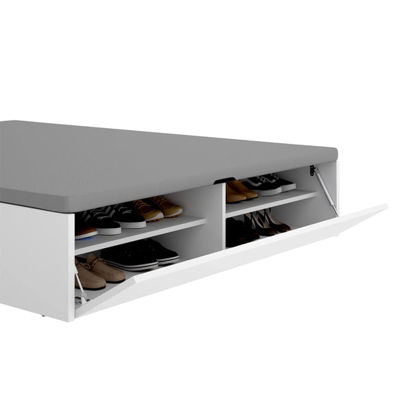 Pack poupança casal Canapé com sapateira Lan e Colchão viscoelástico Nova Plus 150 x 190 cm