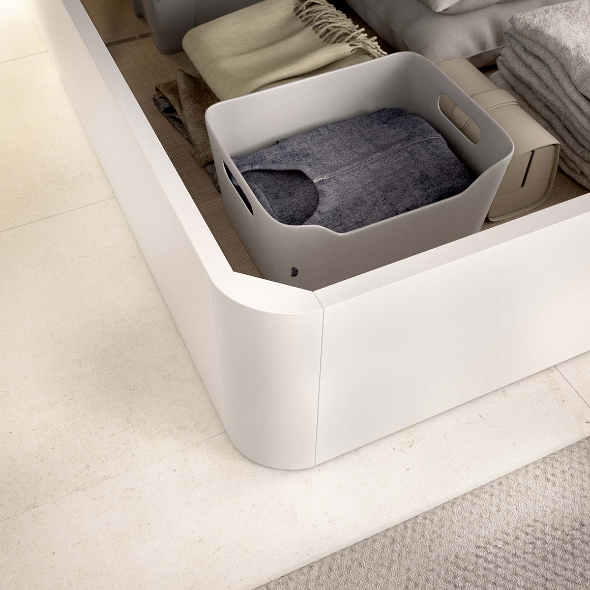 Pack poupança casal Canapé rebatível Round com Colchão viscoelástico Nova Plus 150 x 190 cm