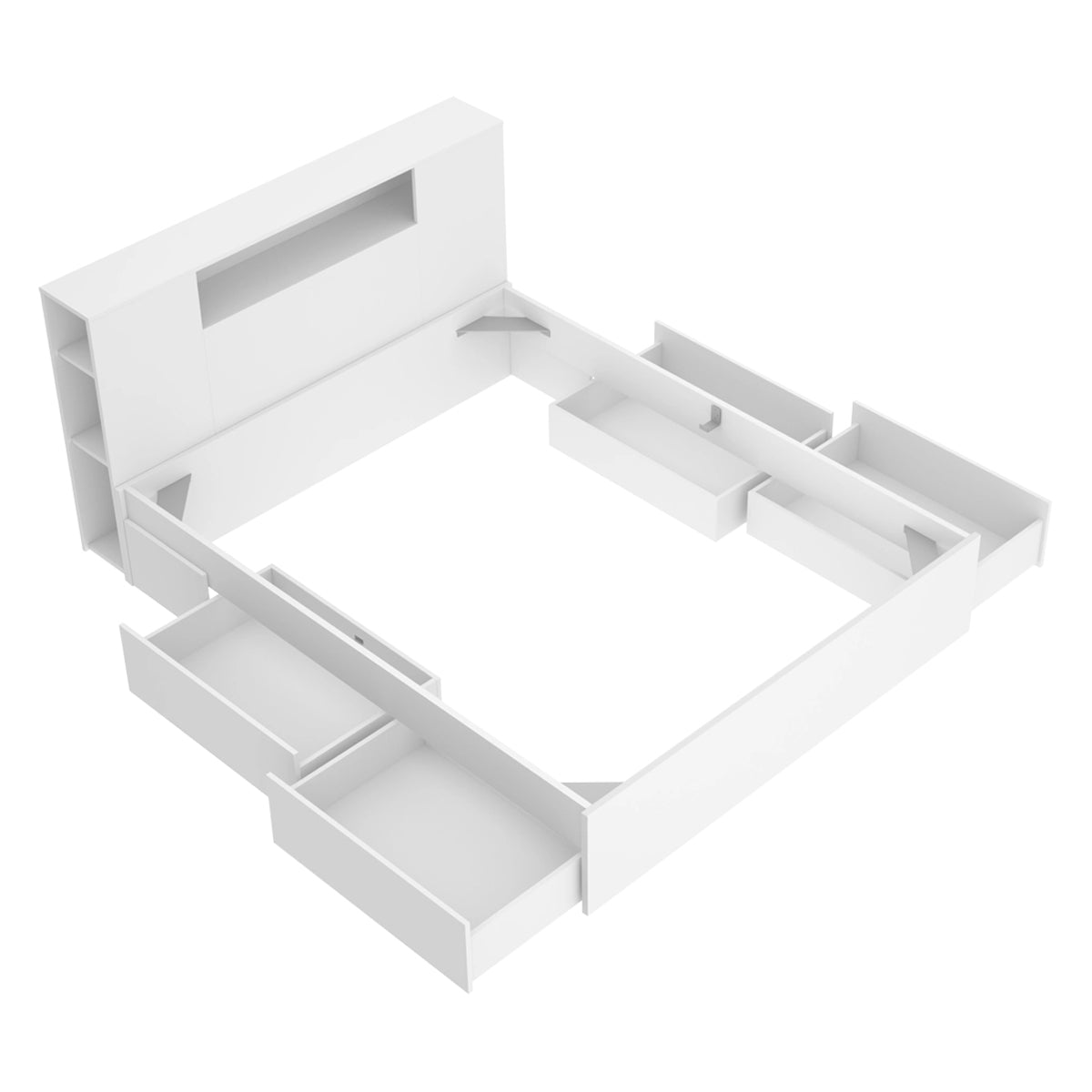Pacote poupança Casal Cama compacta, Cabeceira Ten, Colchão viscoelástico Nova Plus e Estrado de molas 150 x 190 cm