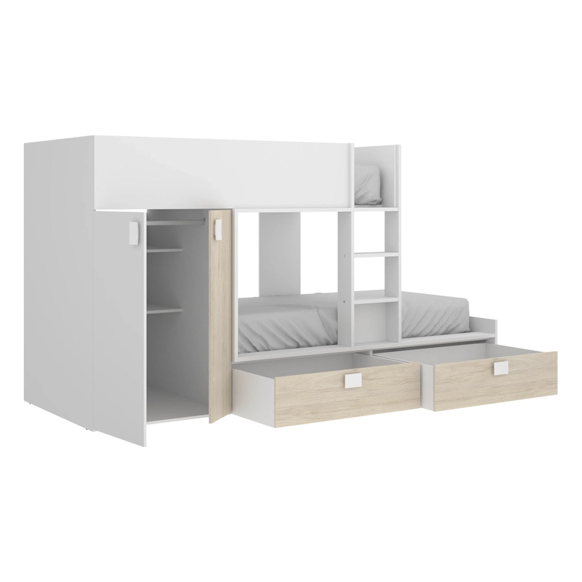 Pacote de poupança juvenil Cama beliche Matt com 2 Colchões viscoelásticos Nova 90 x 190 cm