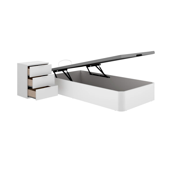 Pack poupança juvenil Canapé Round com Colchão Aurea 90 x 190 cm e Mesa de cabeceira Rio