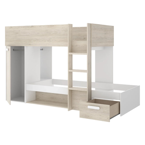 Pack Poupança Juvenil Cama Comboio Kos, 1 Estrado e 2 Colchões Viscoelásticos Nova 90 x 190 cm