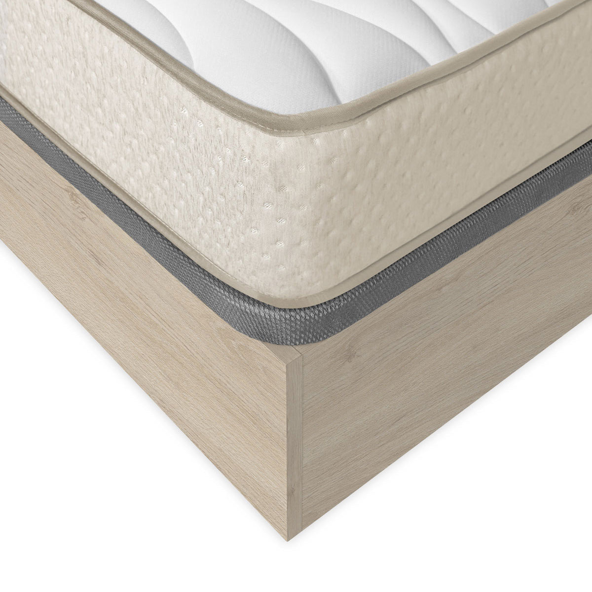 Pack poupança casal: Canapé Nest, 2 Mesas de cabeceira e Colchão viscoelástico Nova Plus 150 x 190 cm