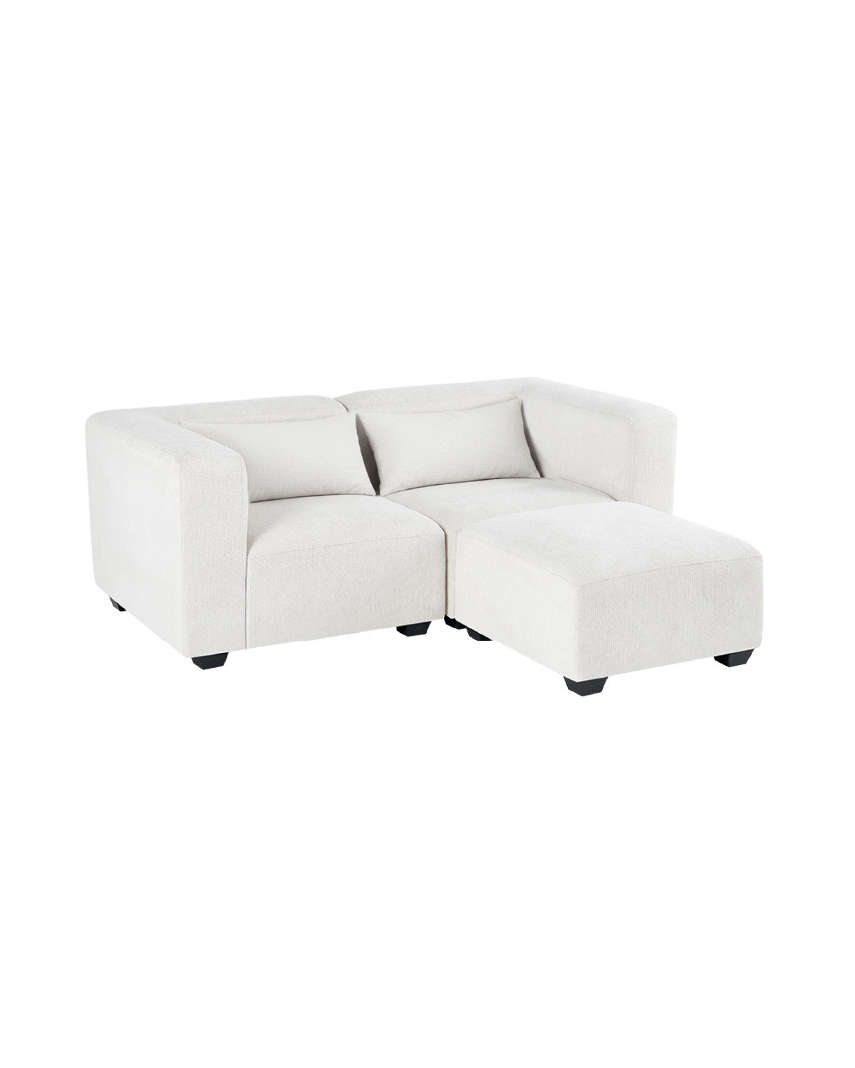 Sofá modular de dois lugares Liza com apoio de pés