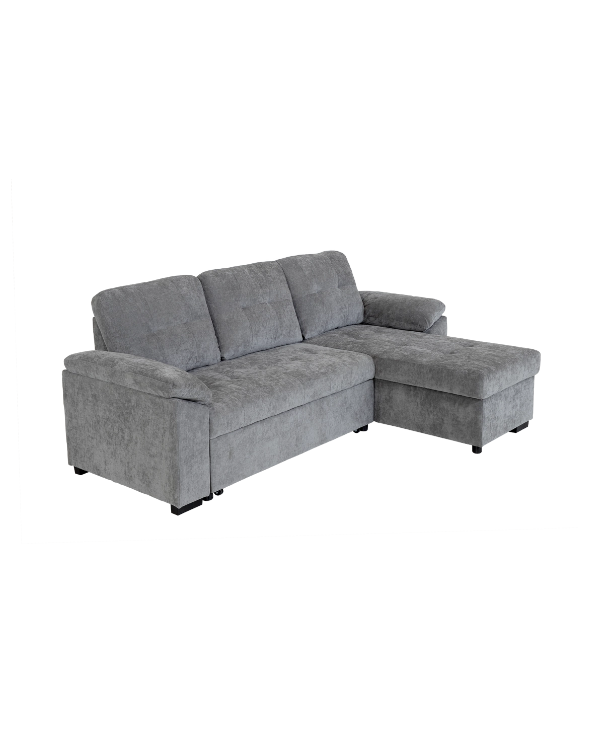 Sofá-cama com chaise longue reversível e arrumação Alexis