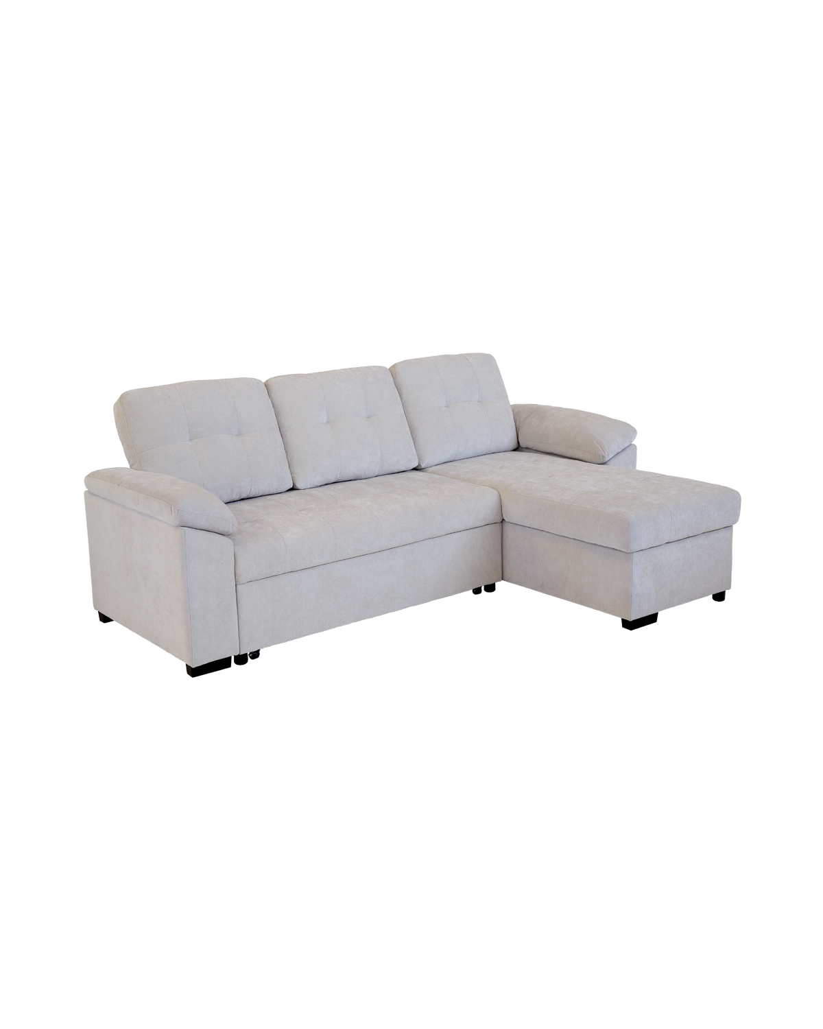 Sofá-cama com chaise longue reversível e arrumação Alexis