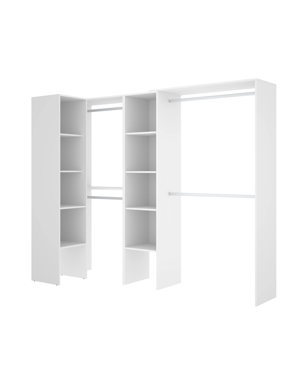 Armário-closet de canto ajustável com duas colunas Suit