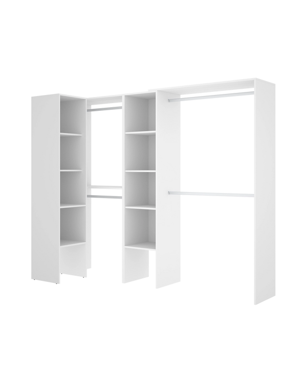 Armário-closet de canto ajustável com duas colunas Suit
