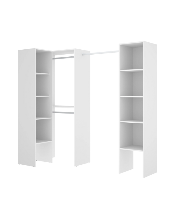Armário-closet de canto ajustável com duas colunas Suit