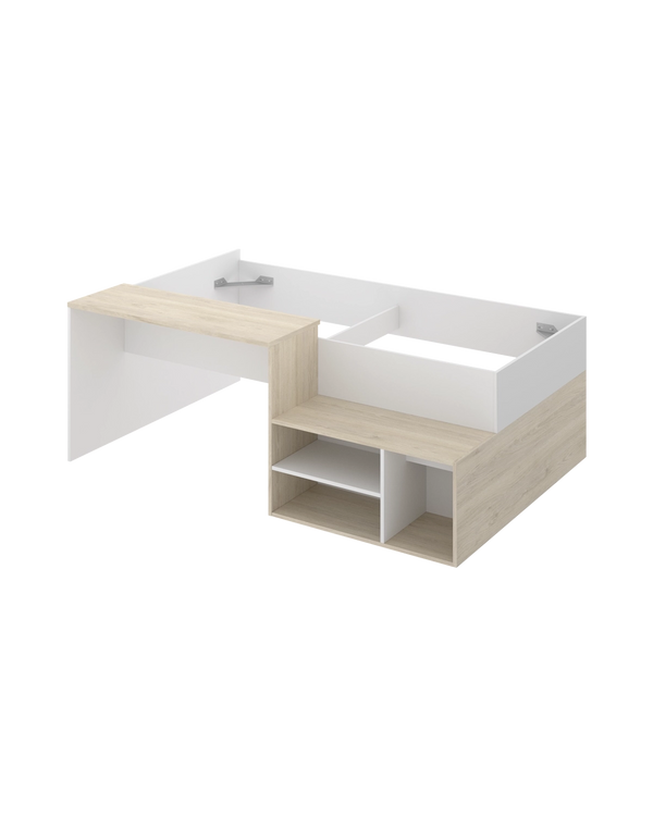 Pack poupança Cama secretária Kric com Colchão Nova e Estrado de ripas largas 90 x 190 cm